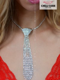 Štrasový sexy náhrdelník - kravata 2